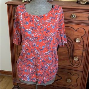 Blue and Red floral T-shirt